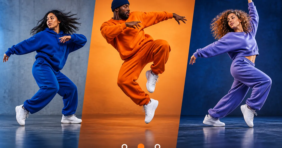 Adult street-dance previews arranged to compare animation options