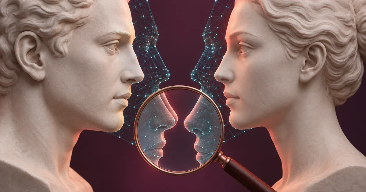 Overlapping face landmarks illustrating the difficulty of generating close facial interactions